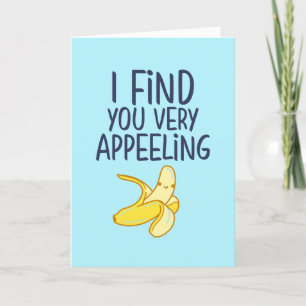 Sehr ansprechender Bananenpun Funny Valentine's Da Feiertagskarte