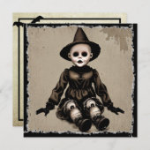 Sehr Beängstigendes Creepy Doll Halloween-Party Einladung (Vorne/Hinten)