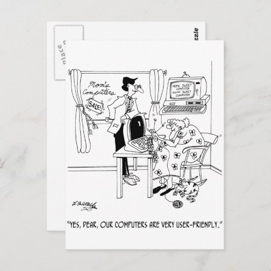 Sehr benutzerfreundliche Computer Postkarte (Vorne/Hinten)