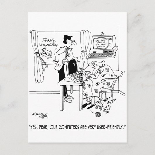 Sehr benutzerfreundliche Computer Postkarte (Vorderseite)