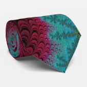 Sehr Berry Fine Fraktal Abstrakt Rot und Blau Krawatte (Gerollt)