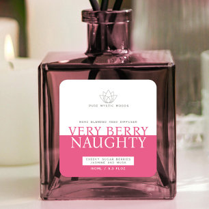 Sehr berry nacktes rosa Reed Diffusorlabel Quadratischer Aufkleber