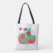 Sehr Berry Strawberry Trendy Einkaufsgrün Tasche (Rückseite)