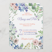 Sehr besondere, farbenfrohe Einladung (Vorne/Hinten)