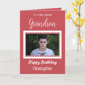 Sehr besondere Grandson Foto Geburtstag Karte (Gelbe Blume)