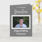 Sehr besonderer Grandson-Foto-Geburtstag Karte (Gelbe Blume)