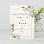 Sehr blass orange und leicht grau-gelbe Minimalfar Einladung (Stehend Vorderseite)