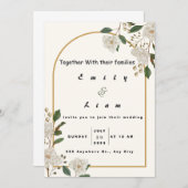 Sehr blass orange und leicht grau-gelbe Minimalfar Einladung (Vorne/Hinten)