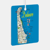 Sehr Blue Delaware Map Ornament Aus Metall (Vorderseite Rechts)