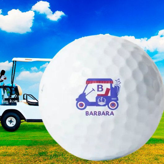 Sehr Blue Golf Cards Name des Monogrammes Golfball
