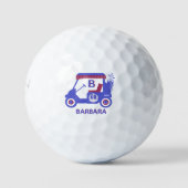 Sehr Blue Golf Cards Name des Monogrammes Golfball (Vorderseite)