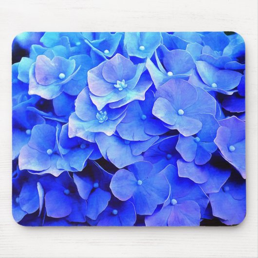 Sehr Blue Hydrangeas Summer Floral Garden Mousepad (Vorne)