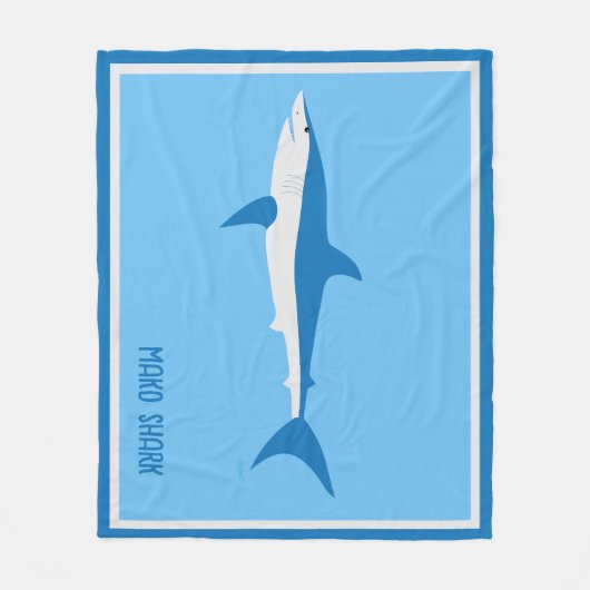 Sehr Blue Mako Shark Fleecedecke (Vorderseite)