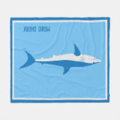 Sehr Blue Mako Shark Fleecedecke (Vorderseite (Horizontal))