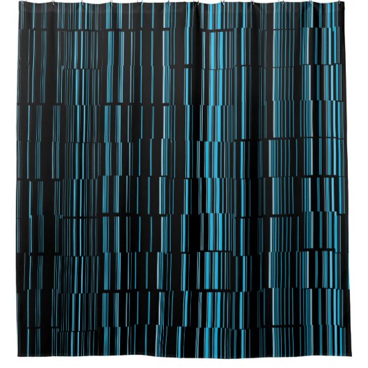 Sehr Cool, modern, blau gestreift Duschvorhang (Vorderseite)