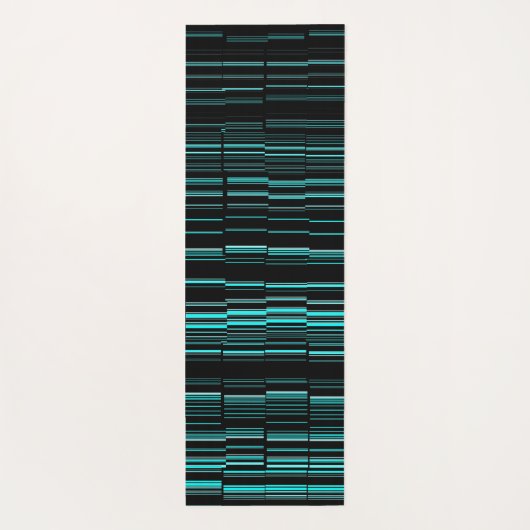 Sehr Cool Moderne Aquamarin gestreifte Streifen Yogamatte (Rückseite)