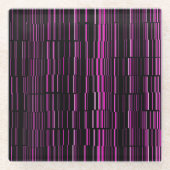 Sehr Cool Moderne Magenta gestreift Glasuntersetzer (Vorderseite)