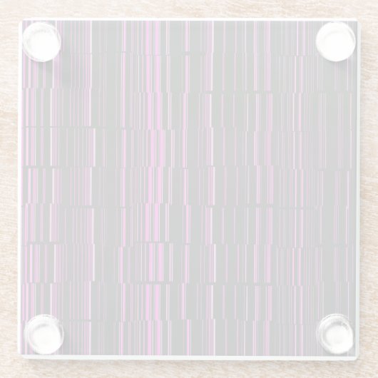 Sehr Cool Moderne Magenta gestreift Glasuntersetzer (Rückseite)