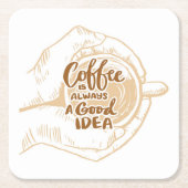 Sehr Cool und Cute Kaffee oder Java Rechteckiger Pappuntersetzer (Vorderseite)