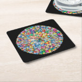 Sehr Cool und farbenfroh Mandala Rechteckiger Pappuntersetzer (angewinkelt)