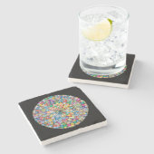Sehr Cool und farbenfroh Mandala Steinuntersetzer (Seitenansicht)