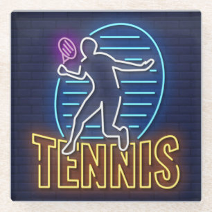 Sehr Cool und farbenfroh, simuliert Neon Tennis Glasuntersetzer