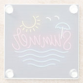 Sehr Cool und farbenfroh simulierter Neonsommer Glasuntersetzer (Rückseite)