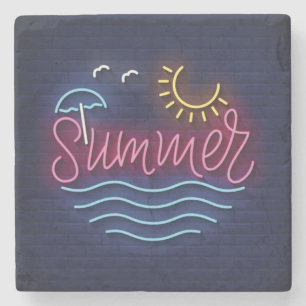 Sehr Cool und farbenfroh simulierter Neonsommer Steinuntersetzer