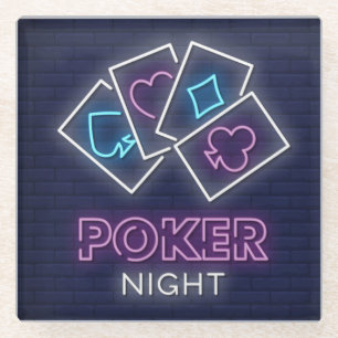 Sehr Cool und farbig simuliert Neon Poker Night Glasuntersetzer