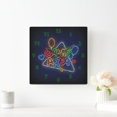 Sehr Cool und farblich simuliert Neon Sign Game Be Quadratische Wanduhr (Zuhause)