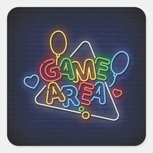 Sehr Cool und farblich simuliert Neon Sign Game Be Quadratischer Aufkleber