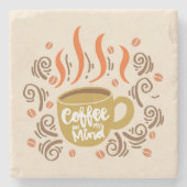 Sehr Cool und Süßer Kaffee oder Java Steinuntersetzer (Vorderseite)