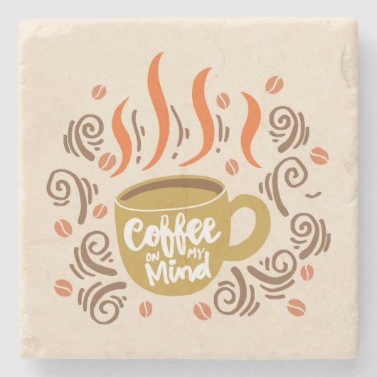 Sehr Cool und Süßer Kaffee oder Java Steinuntersetzer (Vorderseite)