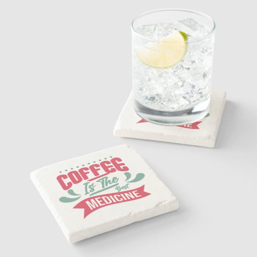 Sehr cool und süßer Kaffee oder Java Steinuntersetzer (Seitenansicht)