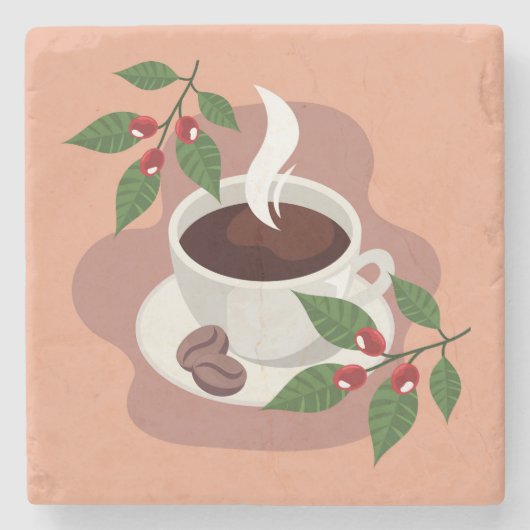 Sehr cool und süßer Kaffee oder Java Steinuntersetzer (Vorderseite)