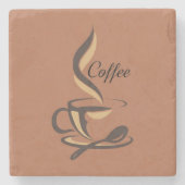 Sehr Cool und Süßer Kaffee oder Java Steinuntersetzer (Vorderseite)