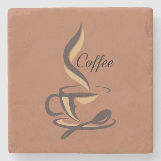 Sehr Cool und Süßer Kaffee oder Java Steinuntersetzer (Vorderseite)