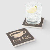 Sehr cool und süßer Kaffee oder Java Steinuntersetzer (Seitenansicht)