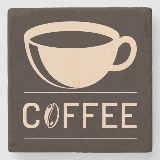 Sehr cool und süßer Kaffee oder Java Steinuntersetzer (Vorderseite)