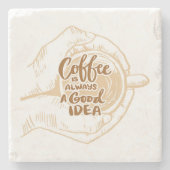 Sehr cool und süßer Kaffee oder Java Steinuntersetzer (Vorderseite)