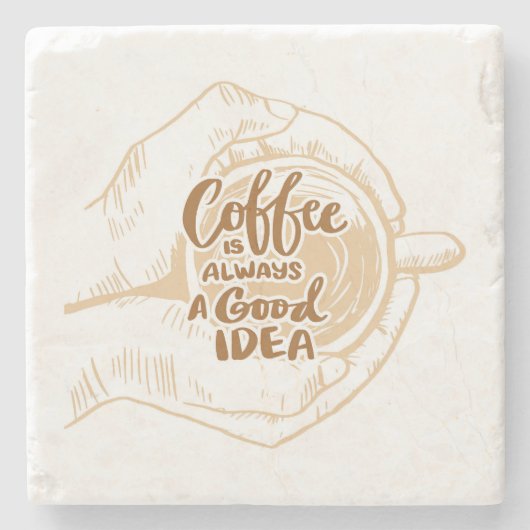Sehr cool und süßer Kaffee oder Java Steinuntersetzer (Vorderseite)