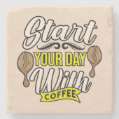 Sehr cool und süßer Kaffee oder Java Steinuntersetzer (Vorderseite)