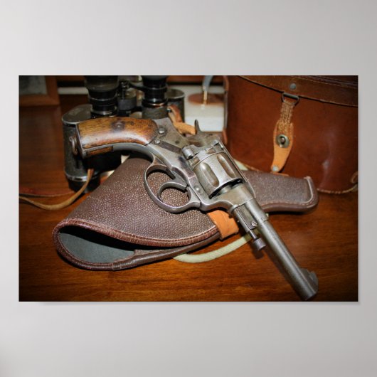 Sehr coole antike Nagant-Revolver-Fotografie Poster (Vorne)