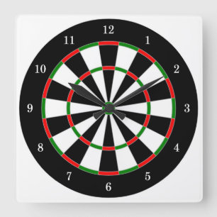 Sehr Coole Dart Board Wall Clock Quadratische Wanduhr