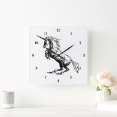 Sehr Coole Einhorn-Wall-Uhr Quadratische Wanduhr (Zuhause)