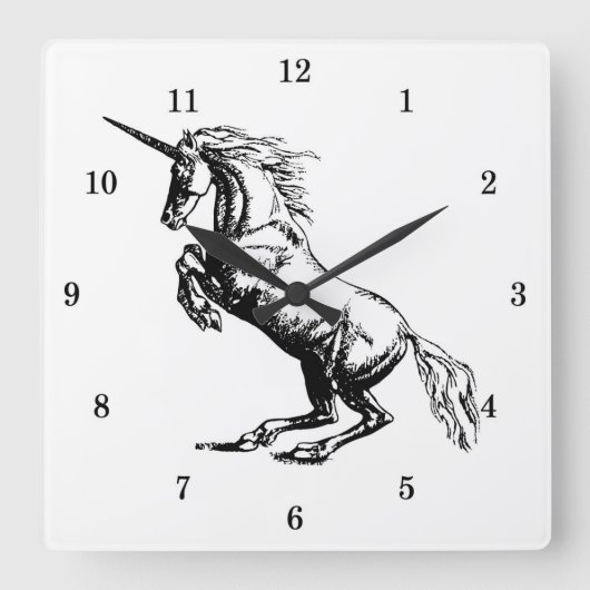 Sehr Coole Einhorn-Wall-Uhr Quadratische Wanduhr (Vorderseite)