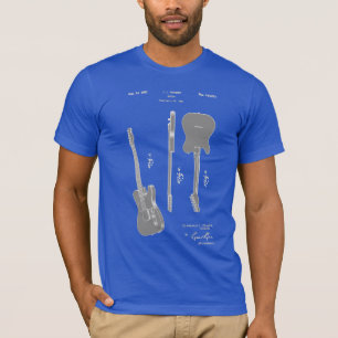 Sehr Coole elektrische Gitarrenpatentdrucke T-Shirt