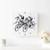 Sehr Coole Fahrradhalle Quadratische Wanduhr (Zuhause)