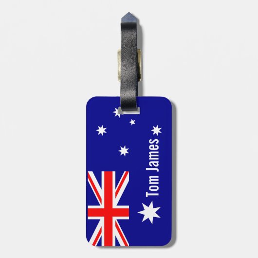 Sehr Coole Flagge Australiens mit Monogramm Gepäckanhänger (Rückseite vertikal)