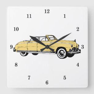 Sehr coole klassische Automobil-Wanduhr Quadratische Wanduhr